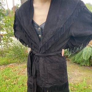 80s Vintage Suede fringe wrap
